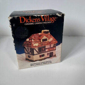 Dickens Village Ceramic Candle Holders Factory excellent used condition with box